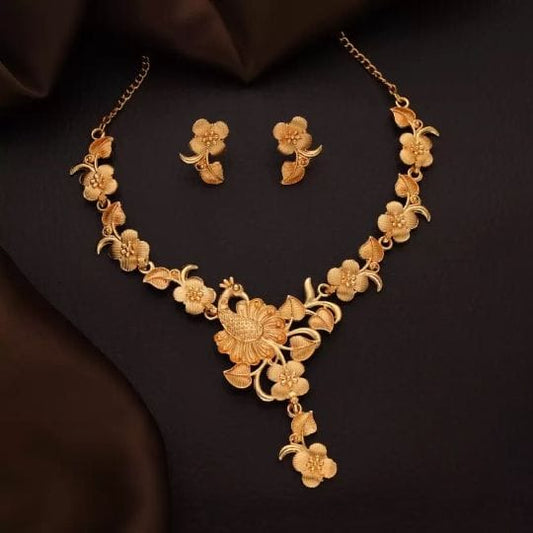 Gold Plated Fancy Necklace For Woman And Girls