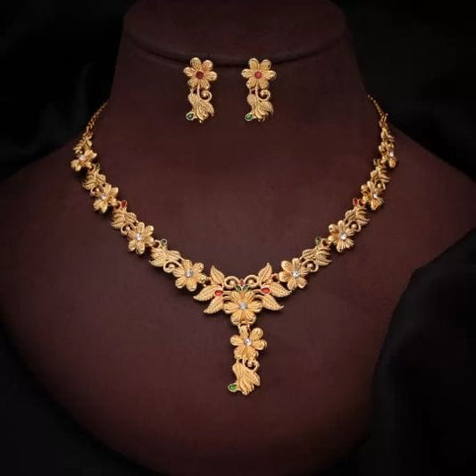 Gold Plated Fancy Necklace For Woman And Girls