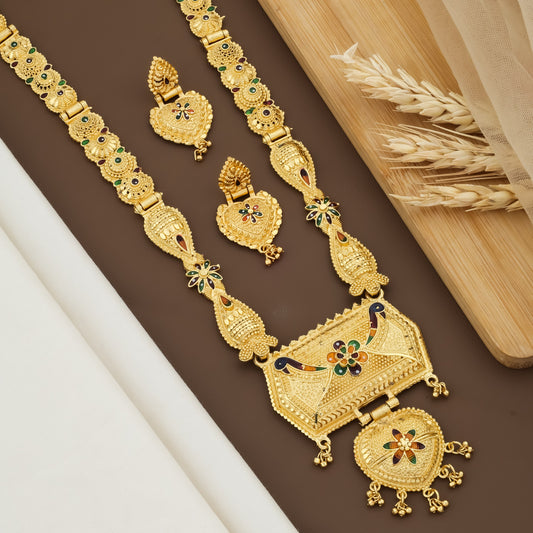 Gold Plated Traditional Gold Necklace Set for women