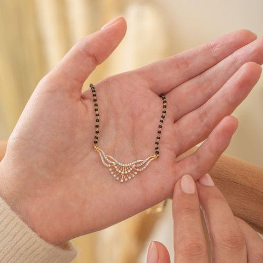 Fancy Gold Plated Black Beads With Beautiful Pendant