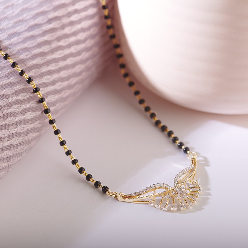 Fancy Gold Plated Black Beads With Beautiful Pendant