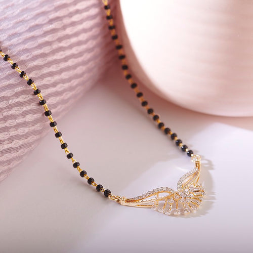 Fancy Gold Plated Black Beads With Beautiful Pendant